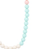 teething jewelry for mom close up of peachy teething necklace