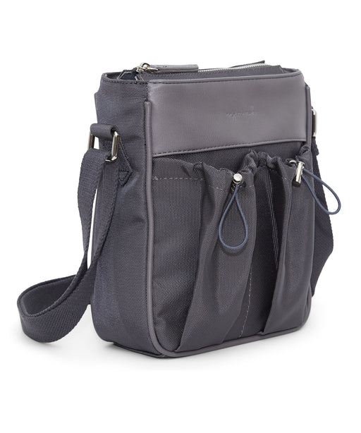 Crossbody Parent Bag for Mom and Dad- Black Vegan Leather — anjie